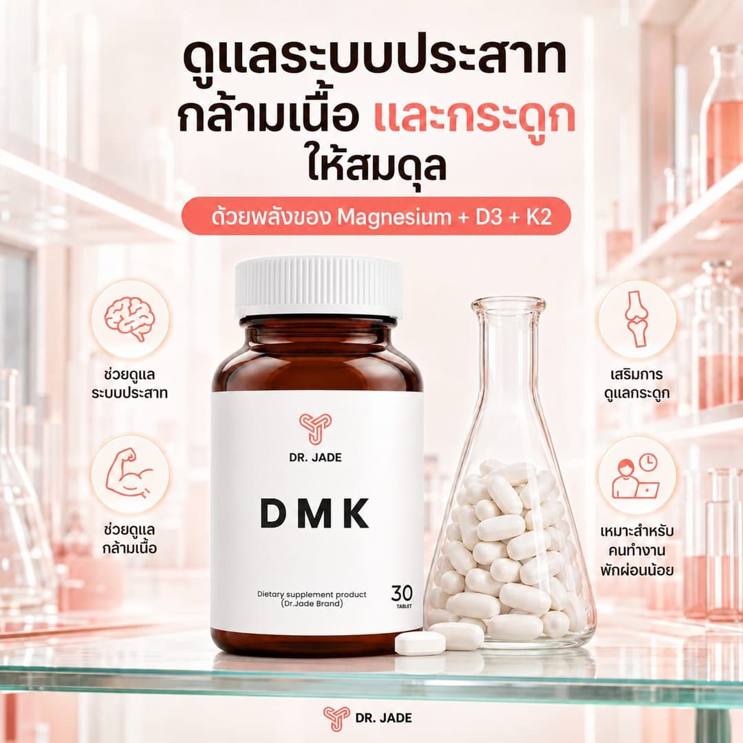 DR. JADE DMK — D3 + Magnesium + K2 (MK-7) 30 เม็ด